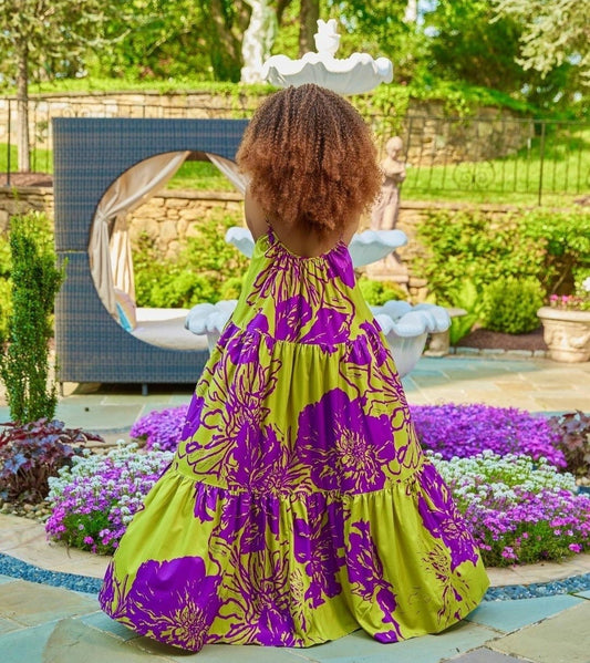 PRINTED MAXI DRESS (Green)