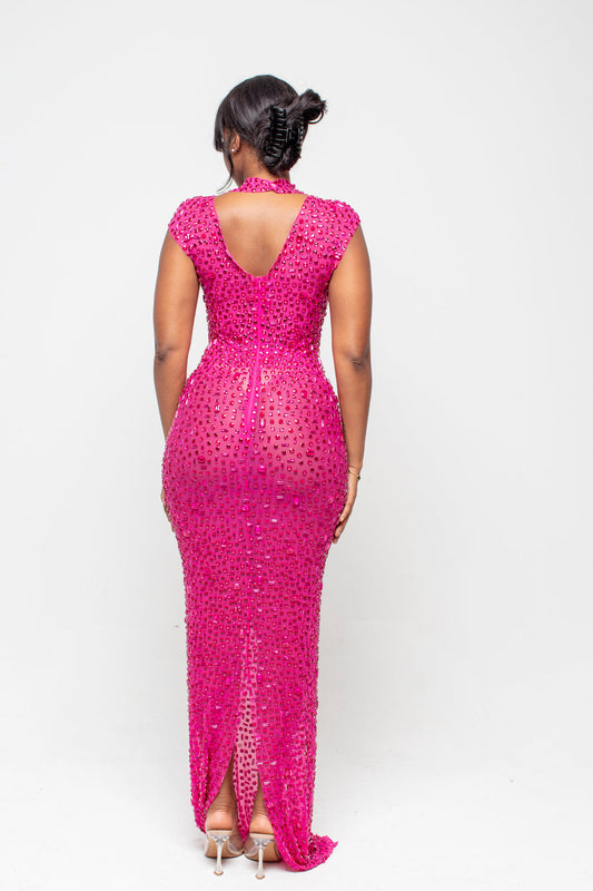 CRYSTAL QUEEN DRESS IN PINK
