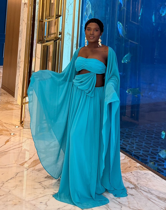 REDEEMED STEAM DRAPED MAXI DRESS