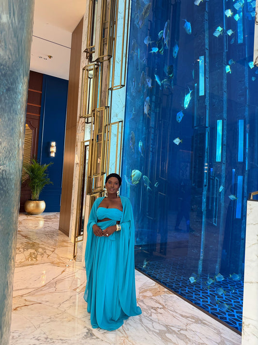 REDEEMED STEAM DRAPED MAXI DRESS