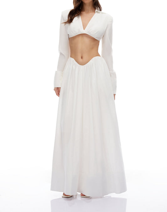 SHENAIE WHITE SKIRT SET