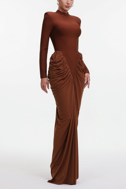 ANNA MAXI DRESS IN BROWN
