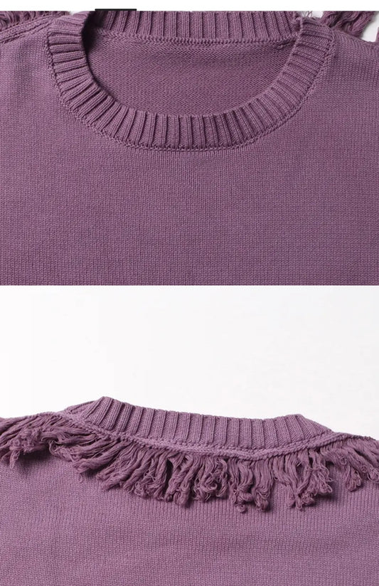 “Winter” Fringe Sweater