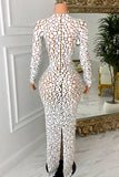Noir Pearl Dot Long Sleeve Maxi Dress
