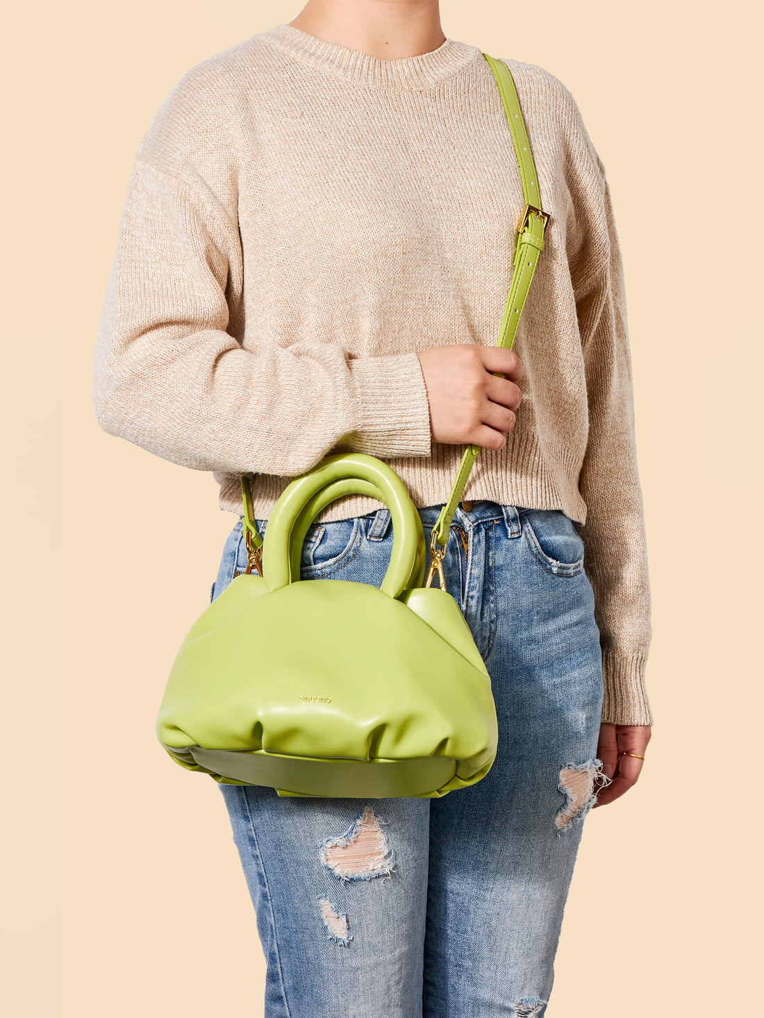 Gal Top Handle Crossbody Bag - Lime Green