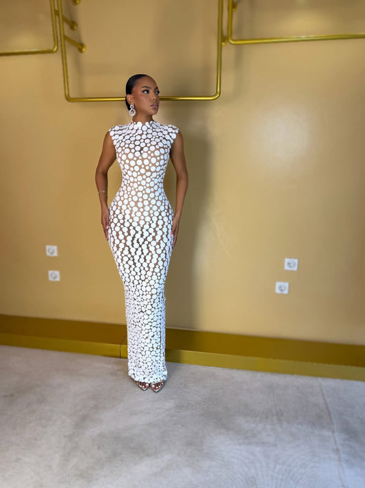 Noir Pearl Dot maxi second front