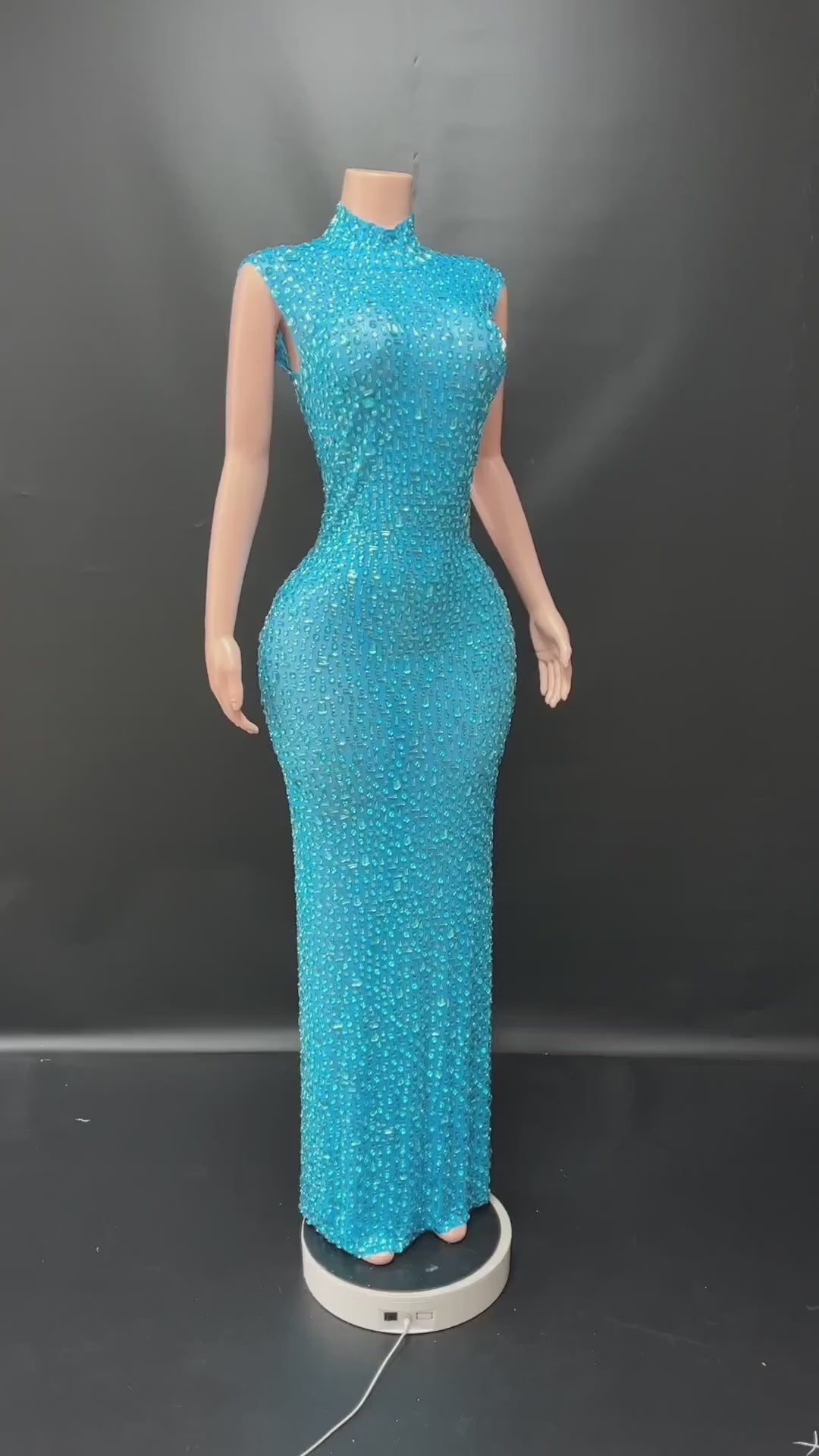 CRYSTAL QUEEN DRESS IN LIGHT BLUE