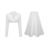 SHENAIE WHITE SKIRT SET