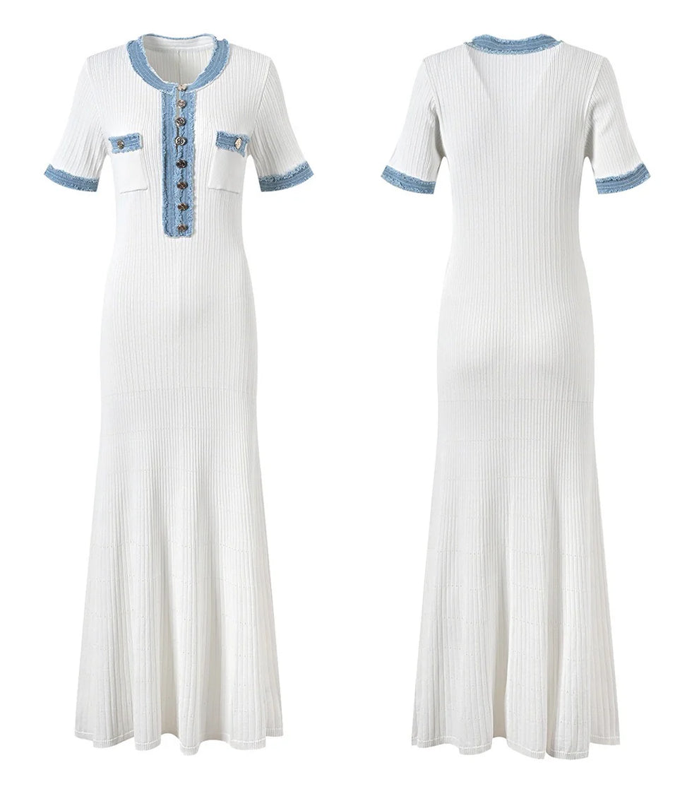 SHENAIE KNITTED DRESS IN WHITE