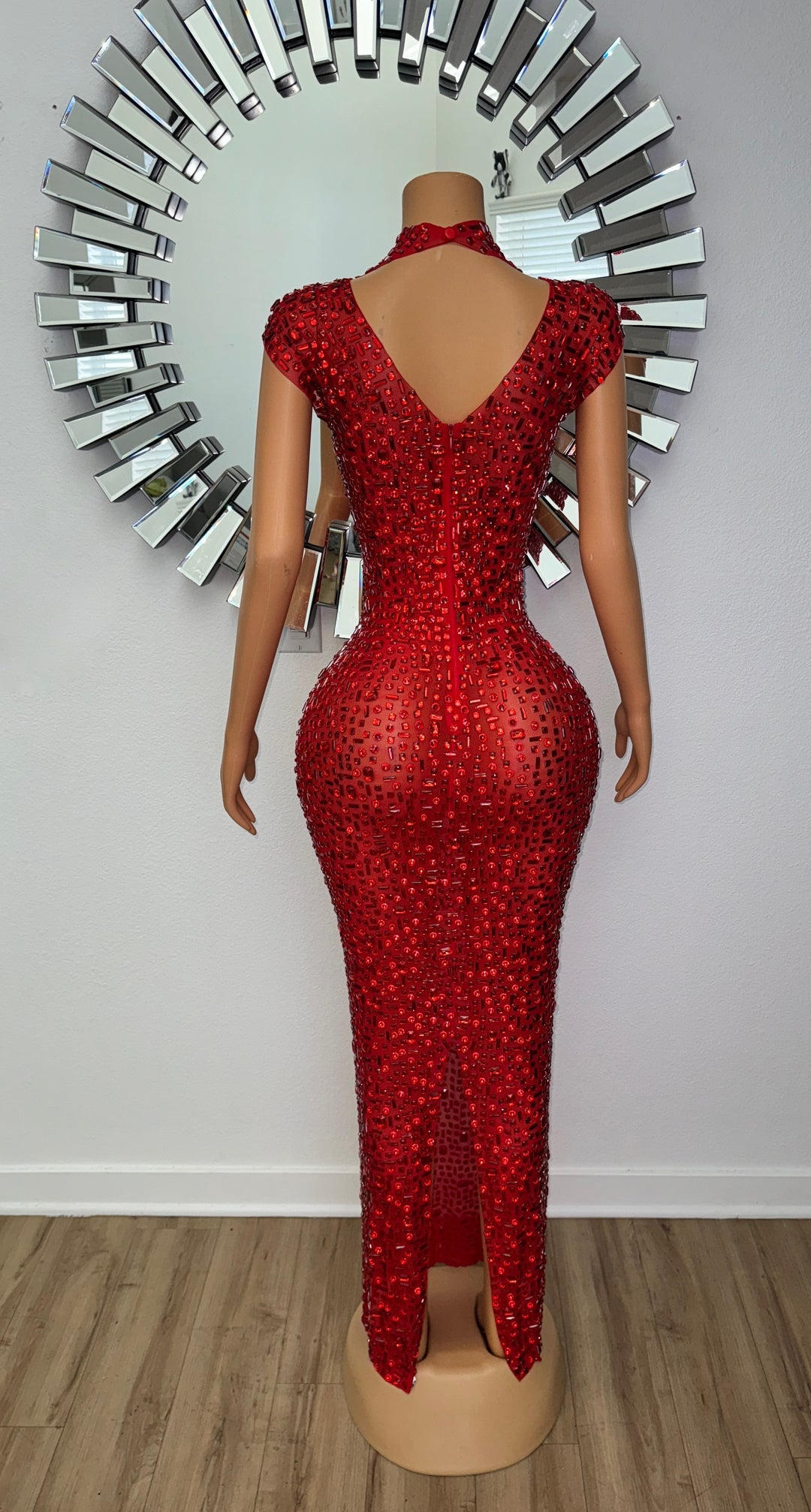CRYSTAL QUEEN DRESS IN RED