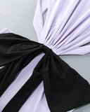 MARIE WHITE BOWKNOT CUT-OUT MAXI DRESS