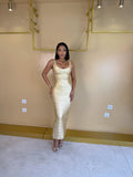 AURELIA GOLD BANDAGE MAXI DRESS