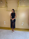 NOIR PEARL FRINGE MAXI DRESS