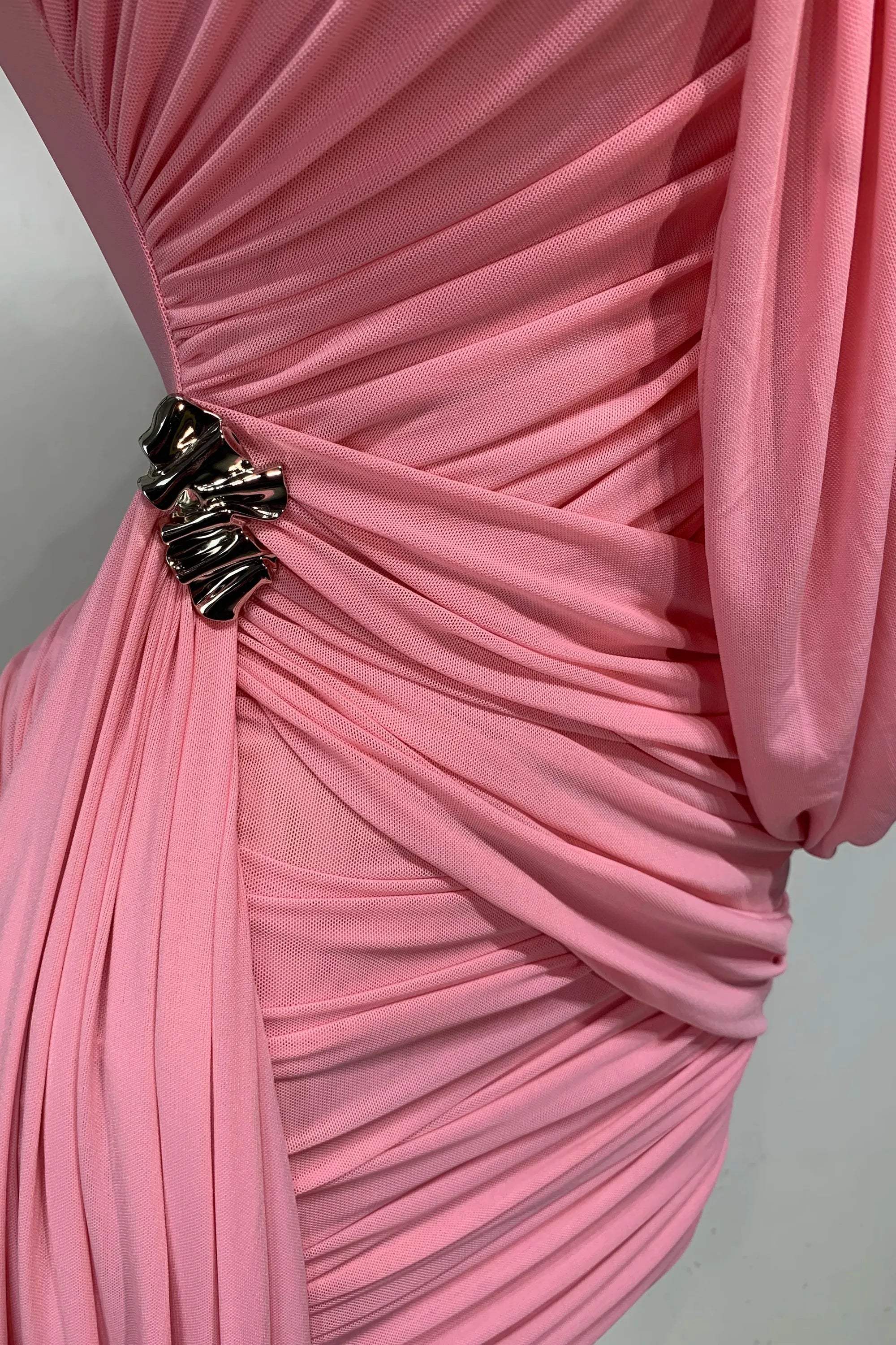 BLAIRE BLUSH DRAPE MINI DRESS (PINK)