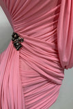 BLAIRE BLUSH DRAPE MINI DRESS (PINK)