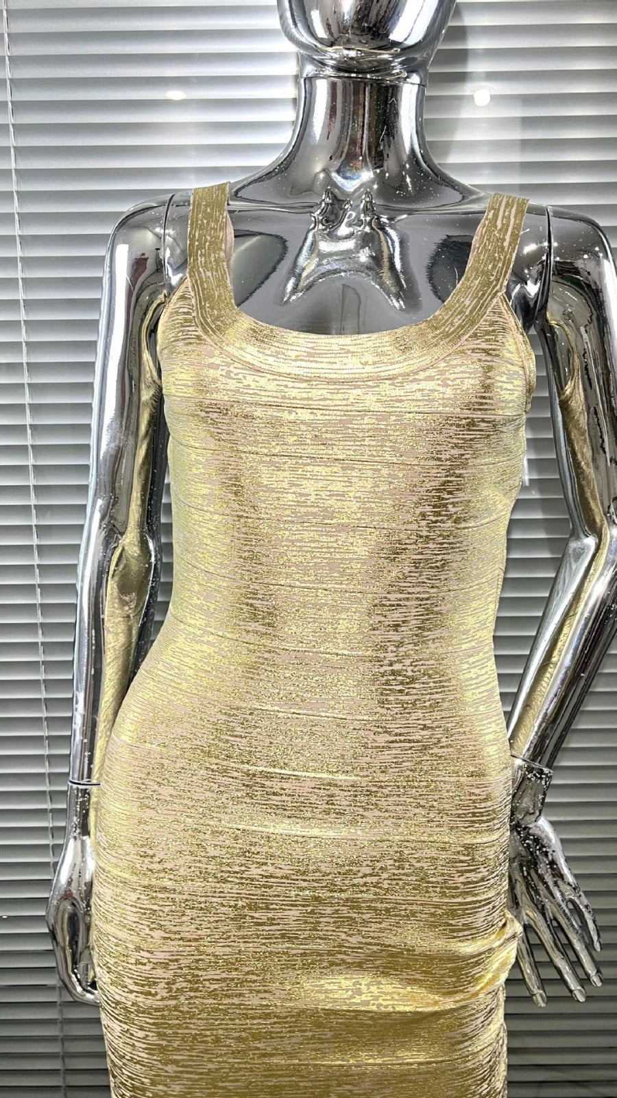 AURELIA GOLD BANDAGE MAXI DRESS