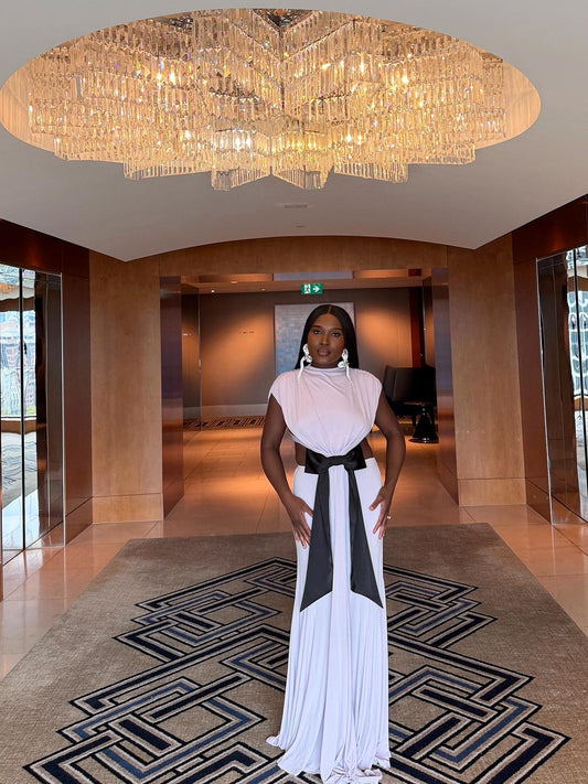 MARIE PURPLE BOWKNOT CUT-OUT MAXI DRESS