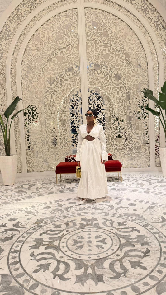 SHENAIE WHITE SKIRT SET