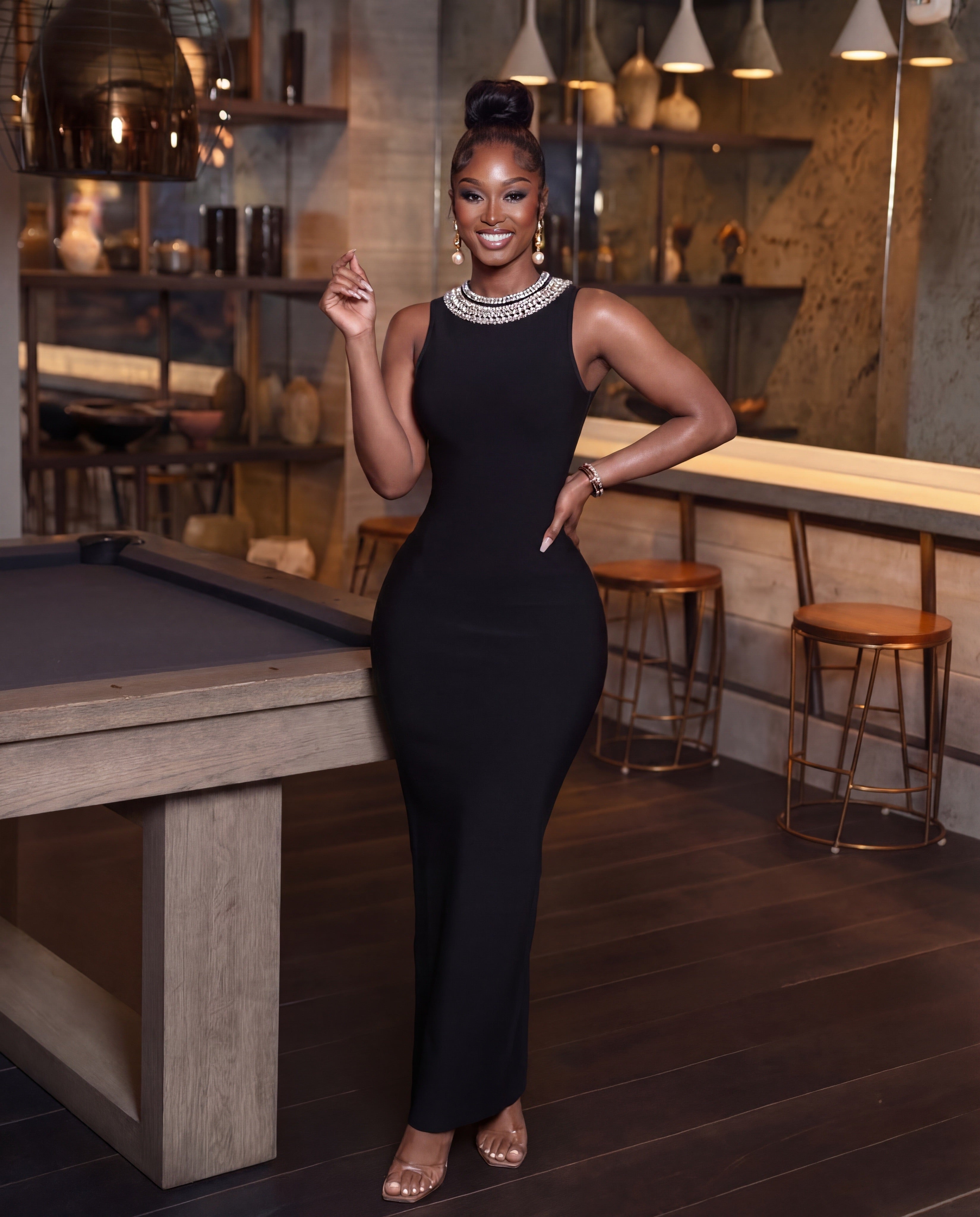 NOIR CRYSTELLE GOWN
