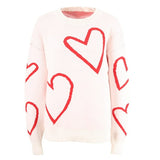 LOVE HEART PATTERN JUMPER (WHITE)