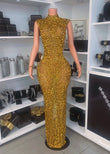 CRYSTAL QUEEN DRESS IN GOLD