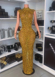 CRYSTAL QUEEN DRESS IN GOLD