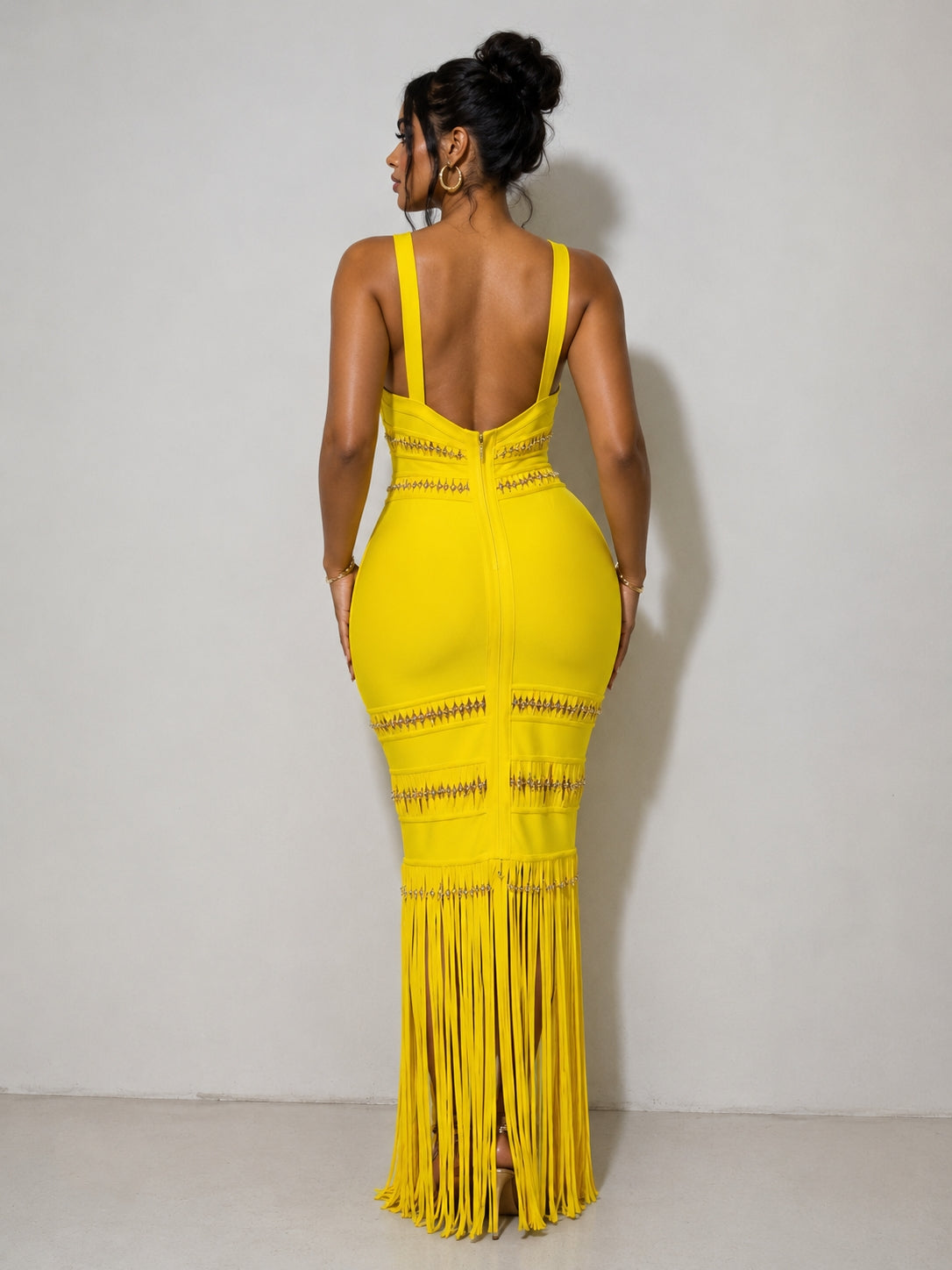 SOLARA TASSEL BANDAGE GOWN