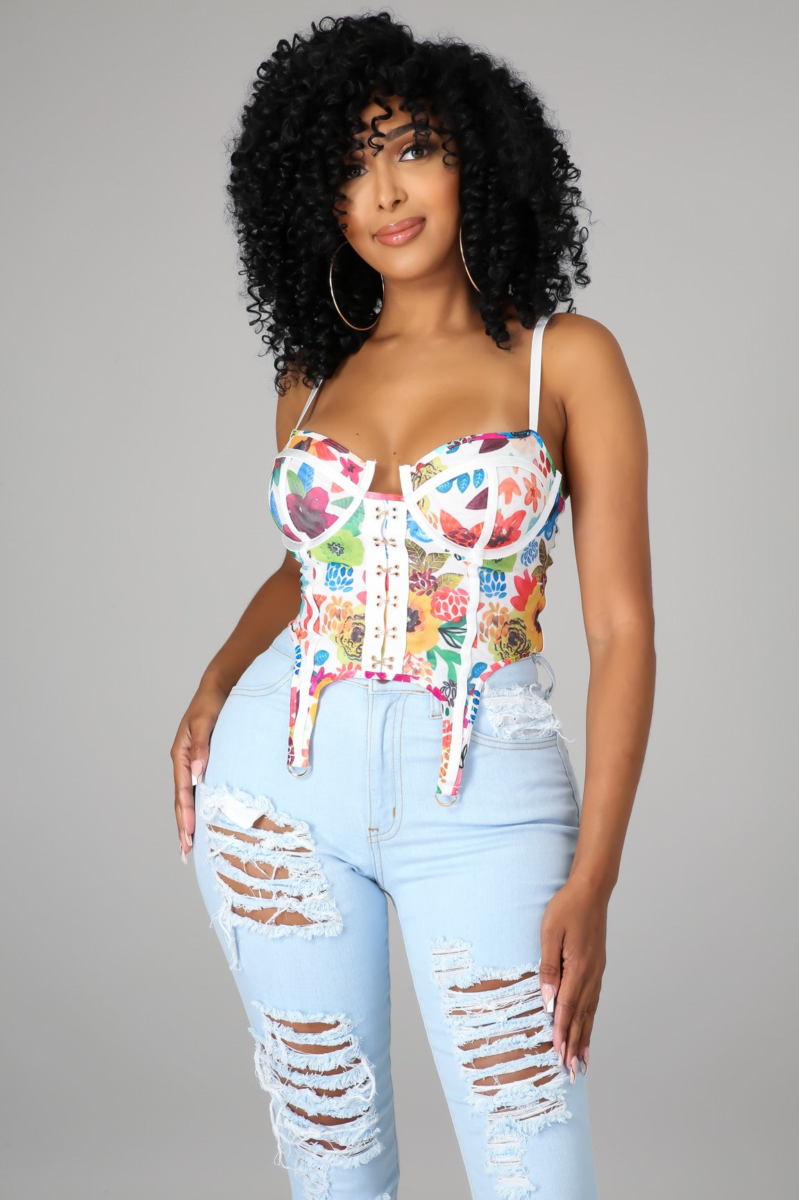 FLOWER CORSET (White) TOP