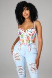 FLOWER CORSET (White) TOP