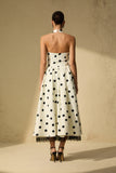 MONROE NOIR POLKA HALTER DRESS