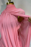 BLAIRE BLUSH DRAPE MINI DRESS (PINK)