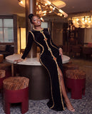 KEKE EMBELLISHED VELVET MAXI DRESS