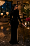 KEKE EMBELLISHED VELVET MAXI DRESS