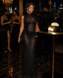 CRYSTAL QUEEN DRESS IN BLACK