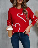 LOVE HEART PATTERN JUMPER (RED)