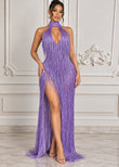 AMETHYST FRINGE MAXI DRESS