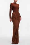ANNA MAXI DRESS IN BROWN