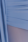 AMARA BLUE DRAPED MAXI DRESS