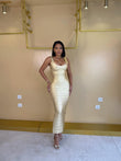 AURELIA GOLD BANDAGE MAXI DRESS
