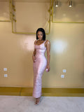 AURELIA PINK BANDAGE MAXI DRESS