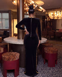 KEKE EMBELLISHED VELVET MAXI DRESS
