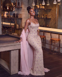 AMORA BLUSH CRYSTAL MAXI GOWN