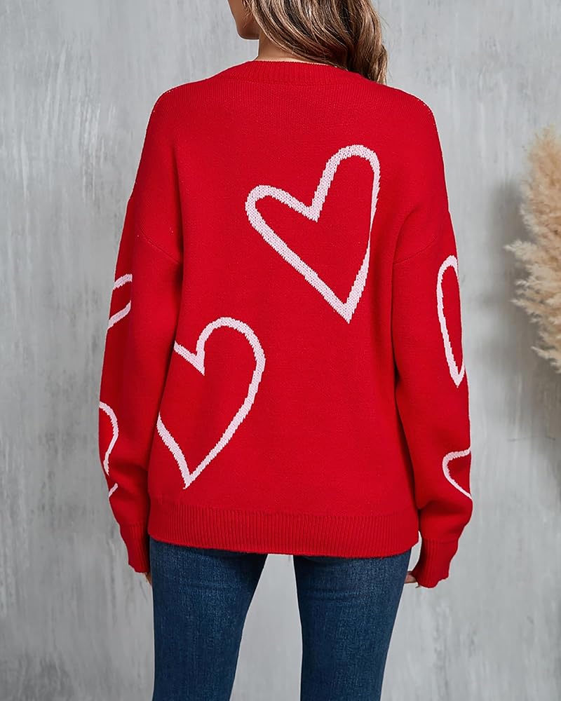 LOVE HEART PATTERN JUMPER (RED)