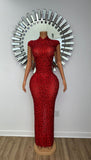 CRYSTAL QUEEN DRESS IN RED