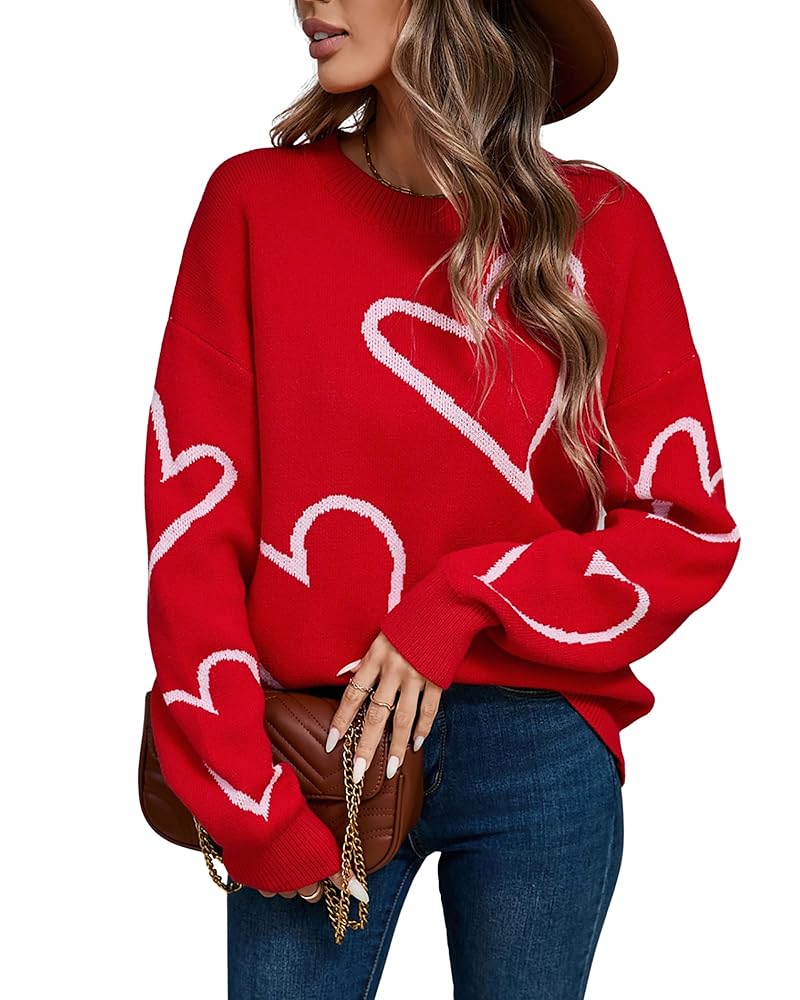 LOVE HEART PATTERN JUMPER (RED)