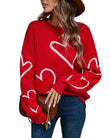 LOVE HEART PATTERN JUMPER (RED)