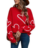 LOVE HEART PATTERN JUMPER (RED)