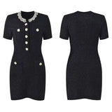 JEWEL TWEED MINI DRESS (BLACK)