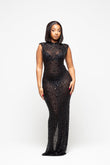 CRYSTAL QUEEN DRESS IN BLACK