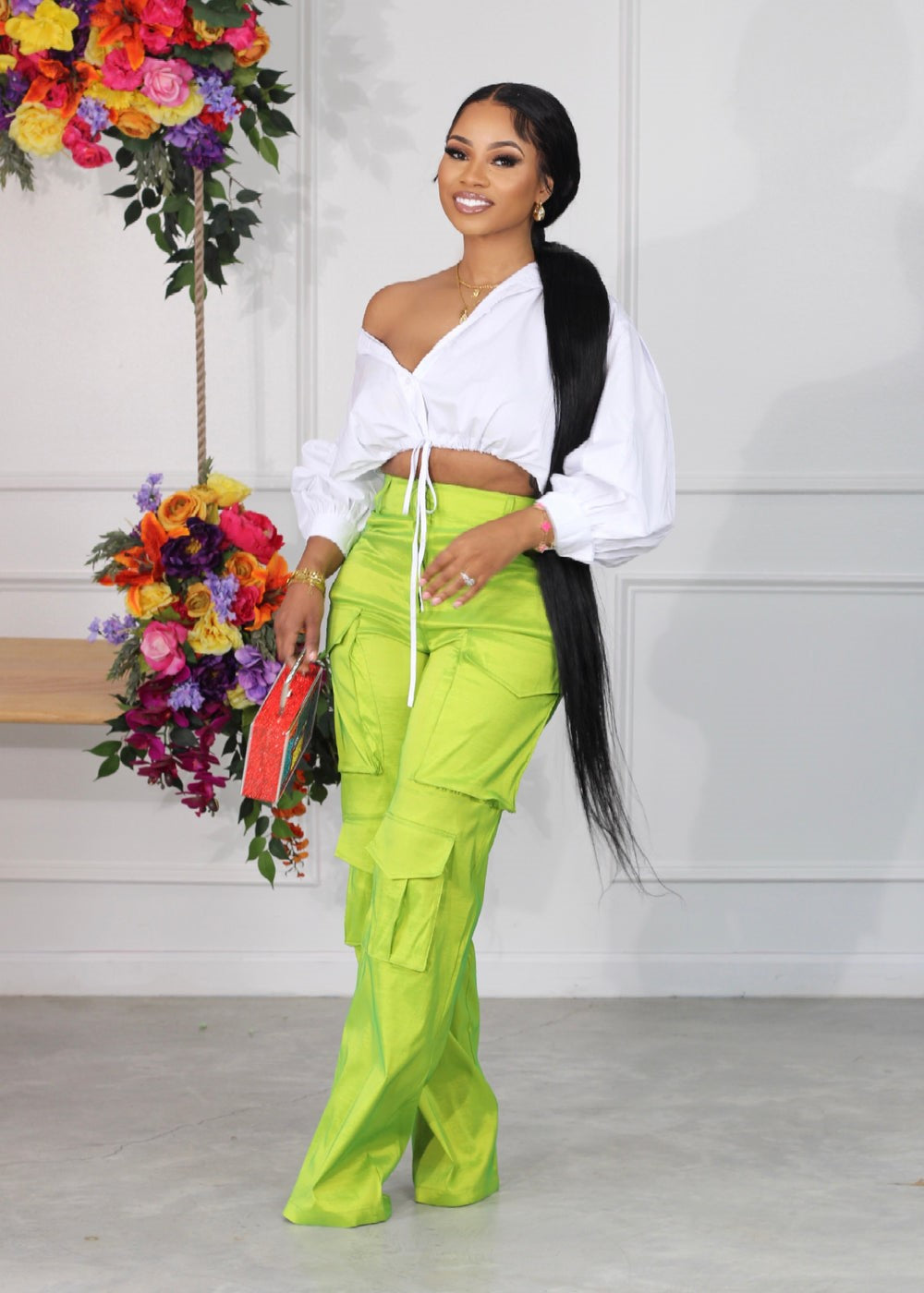 Posh Cargo Pants (Lime)